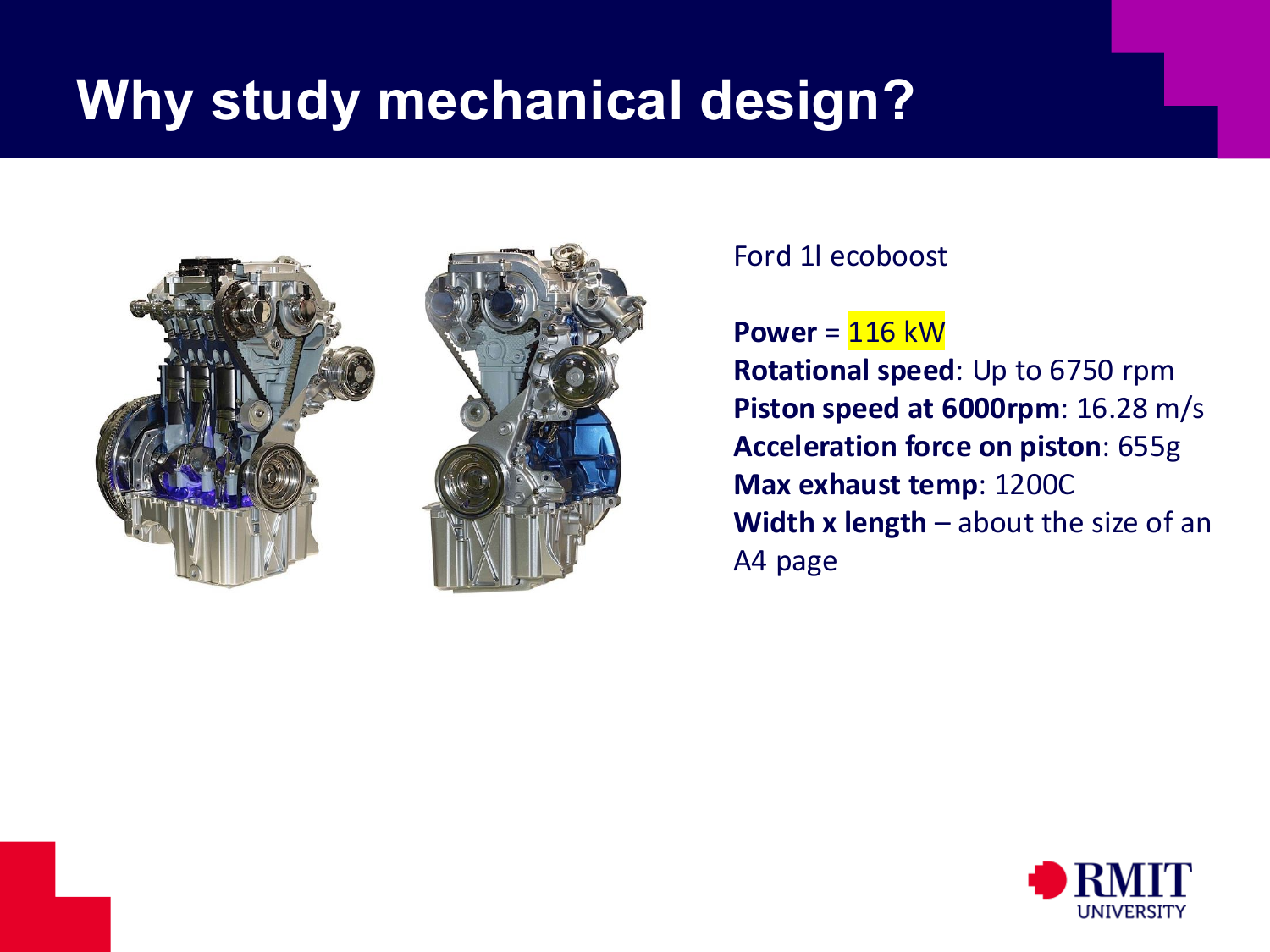 Why study mechanical design with Ford engine