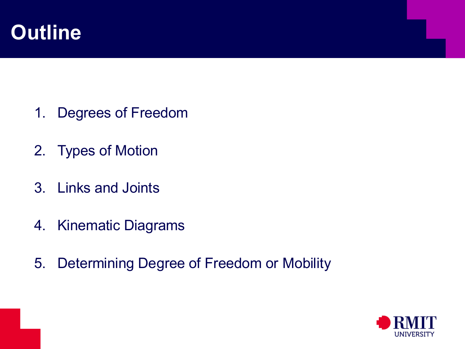 Outline for analysis of mechanisms part 1