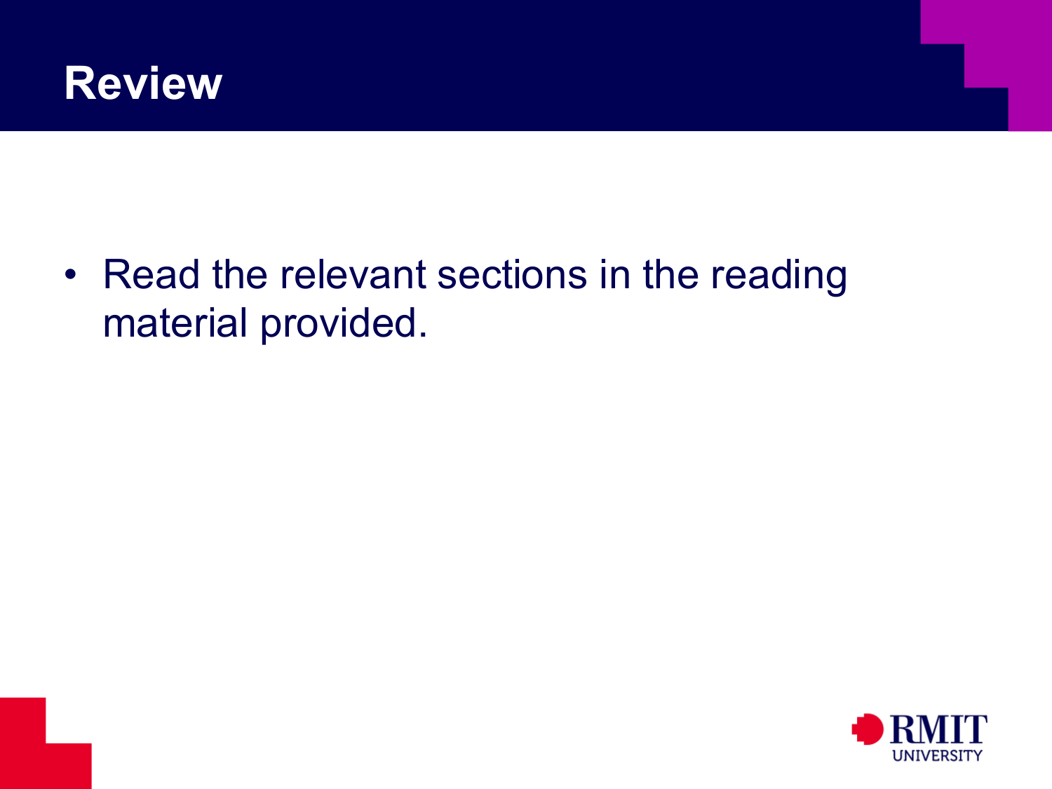 Review advice slide