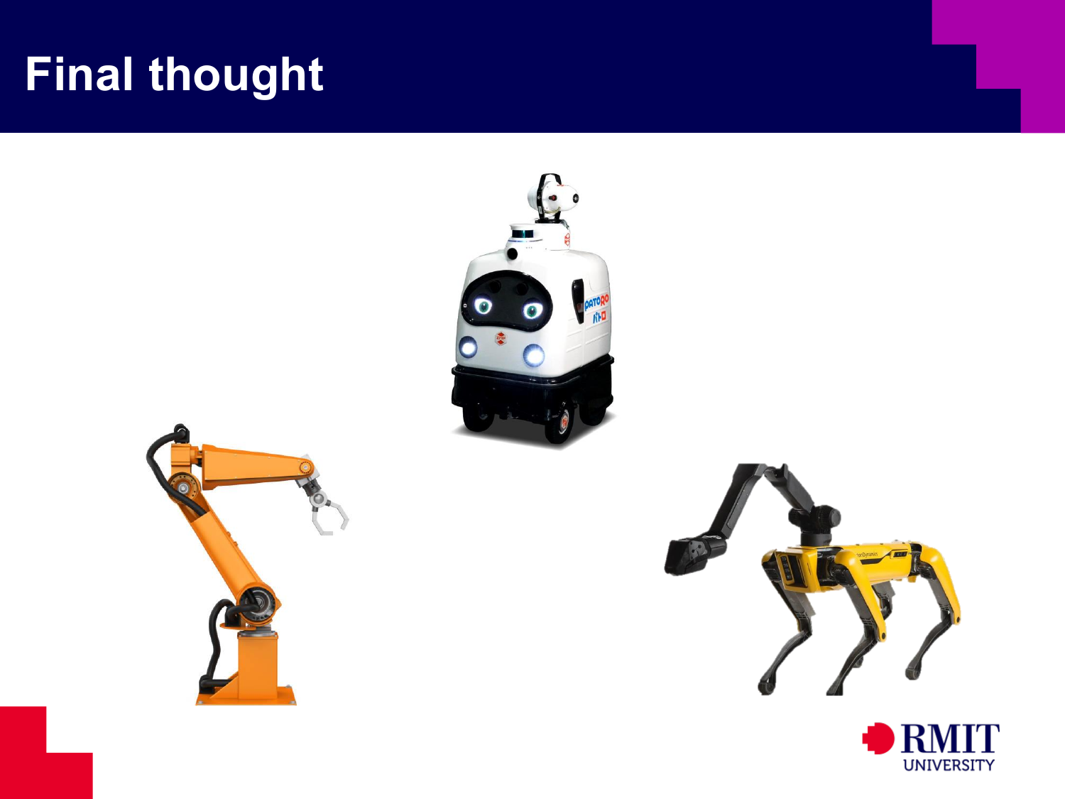 Final thought slide with modern robots