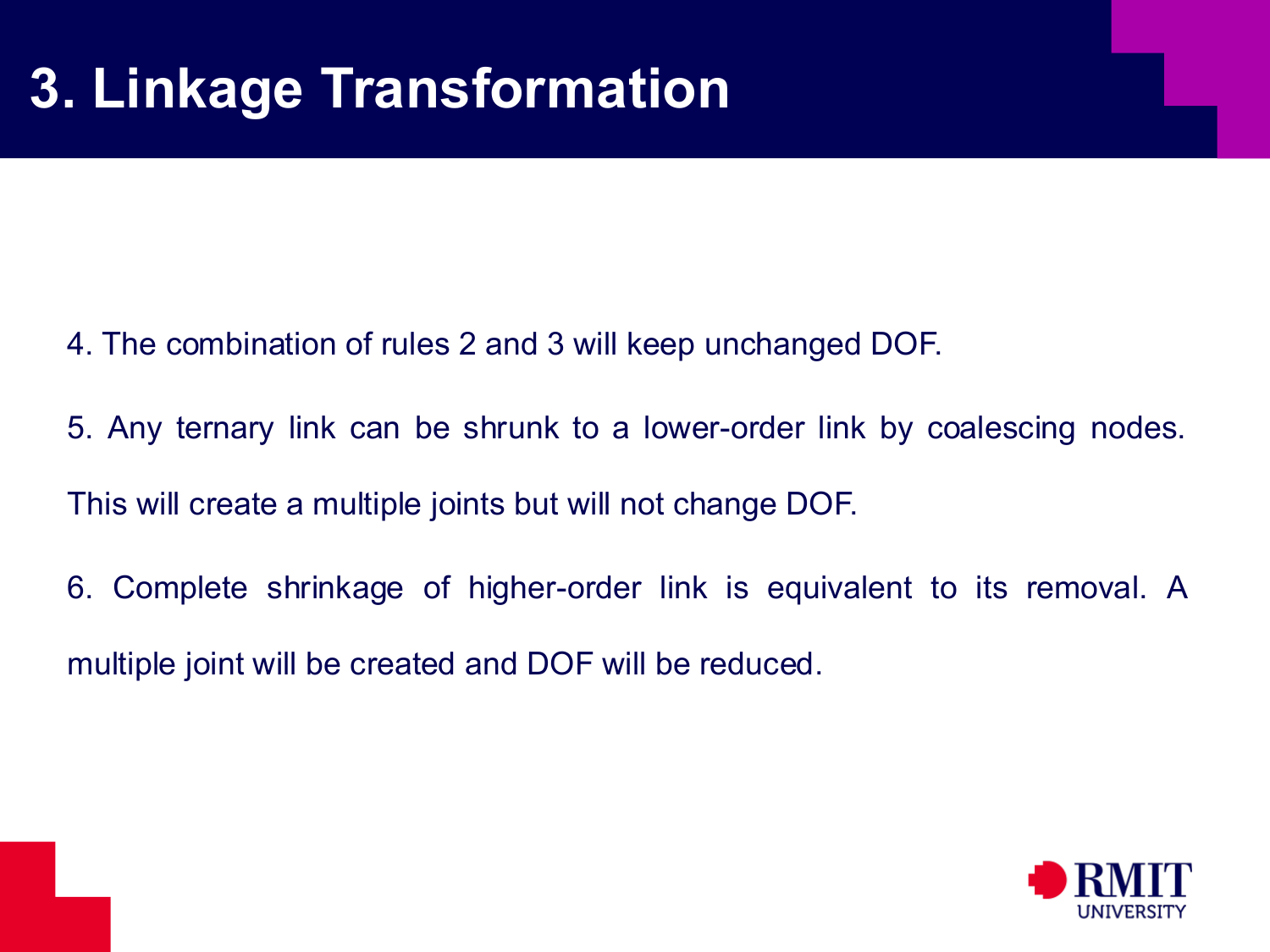 Linkage transformation rules four to six slide