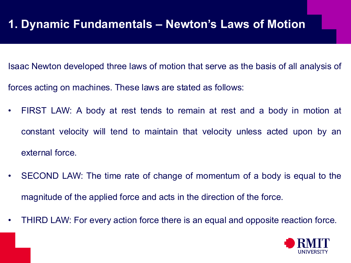 Newton's three laws of motion