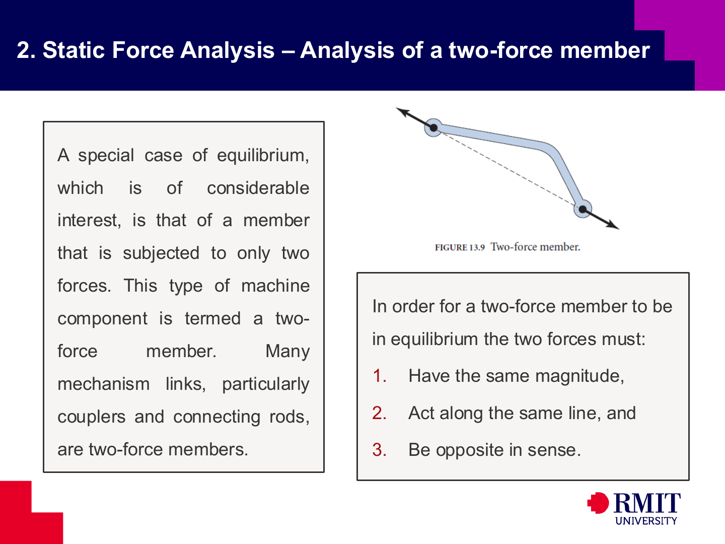 Conditions for a two-force member