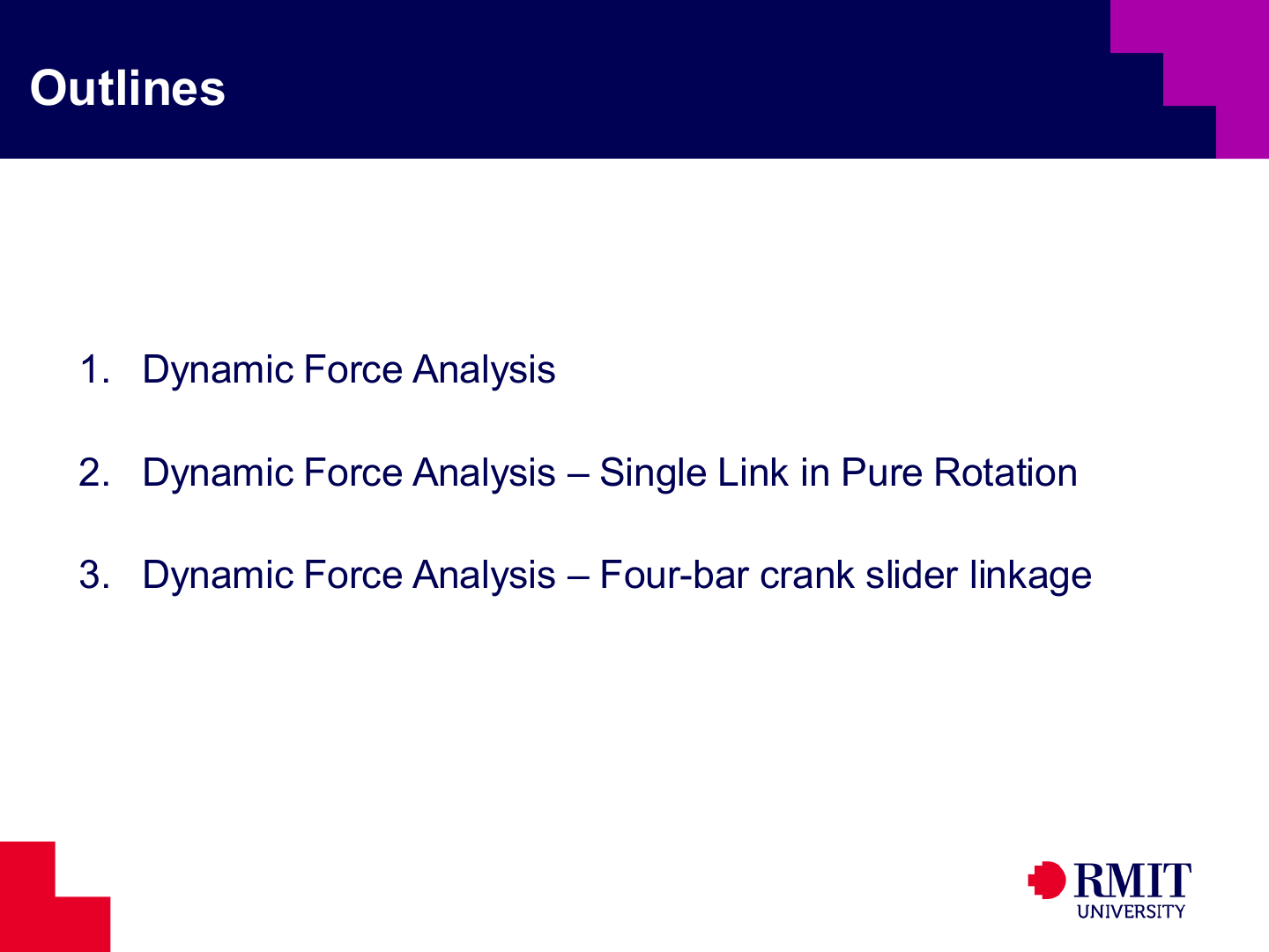Outline for dynamic fundamentals part 2