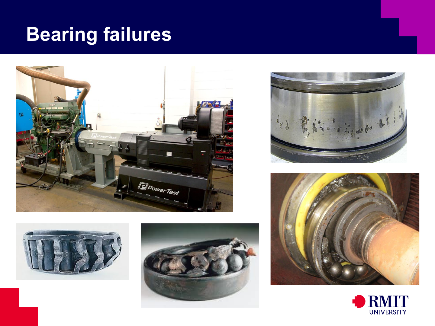 Examples of rolling-bearing failure