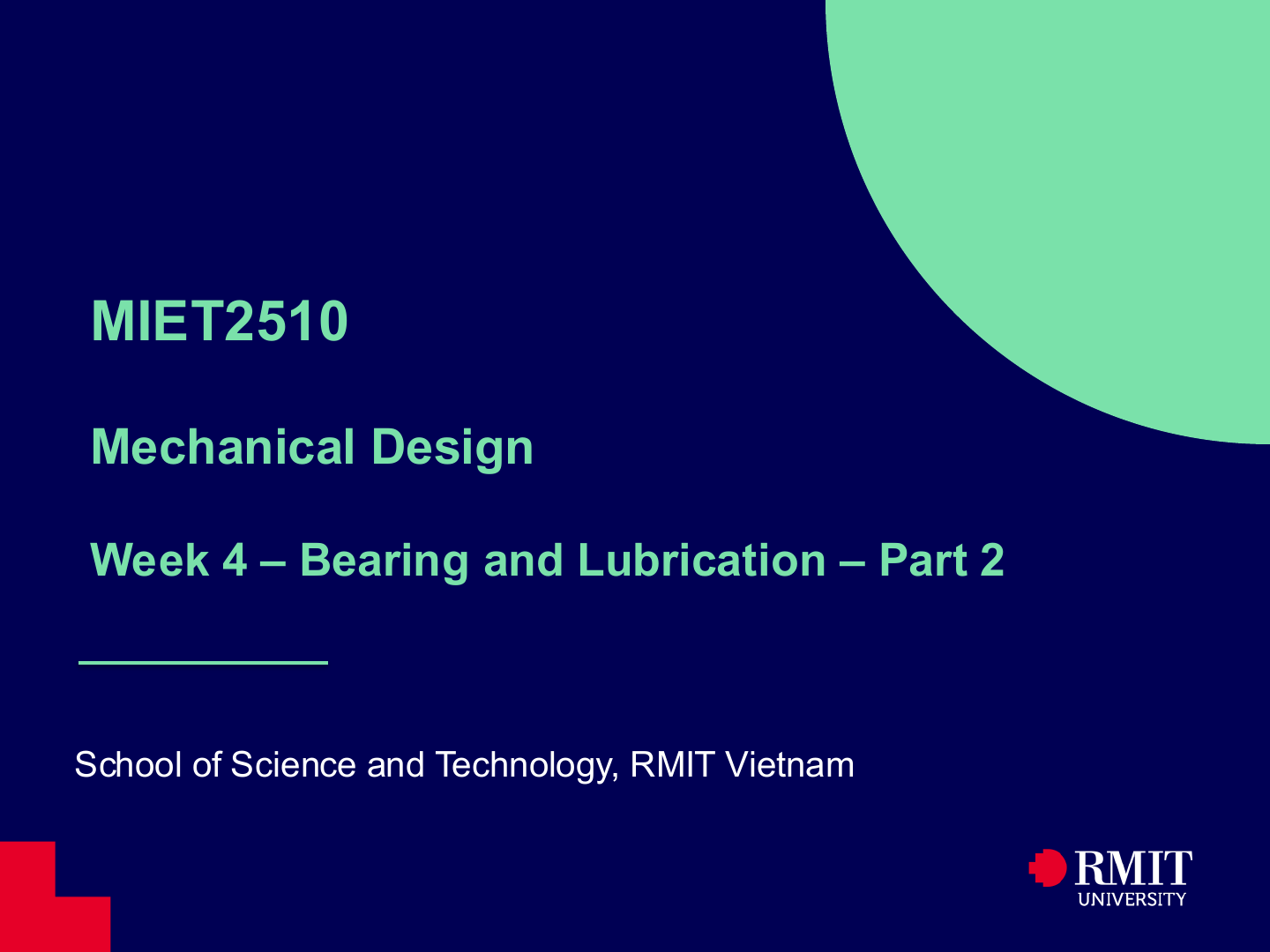 Bearings and lubrication part 2 title